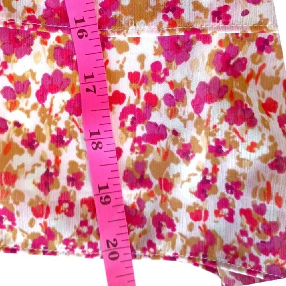 J.Crew Pink Floral‎ Tiered Mini Skirt Elastic Waist Ruffle Hem AY478 Large NEW